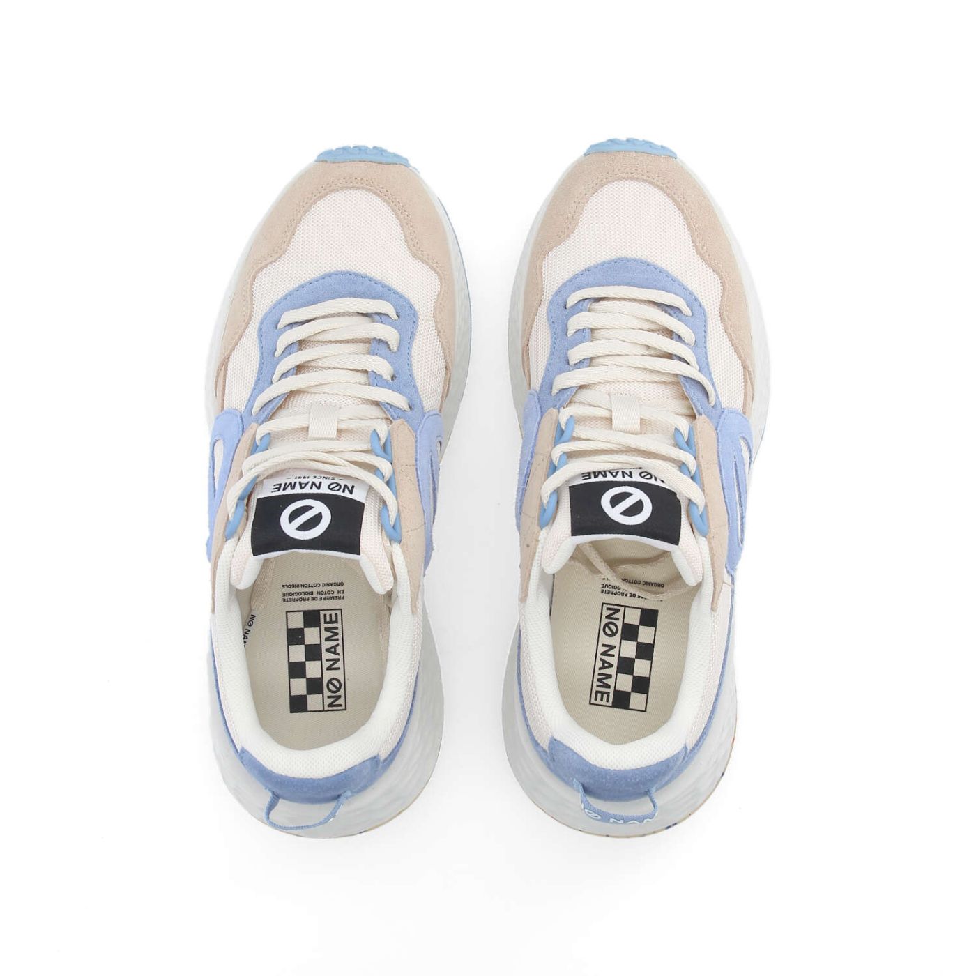 CARTER JOGGER W - SUEDE/KNIT/SUED - BEIGE/OFF WHITE/BLUE